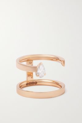 Repossi - Serti Sur Vide 18-karat Rose Gold Diamond Ring - 53