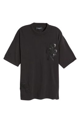 Represent Appliqué Initial T-Shirt in Off Black