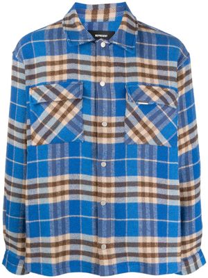 Represent checkered buttoned flannel shirt - Blue
