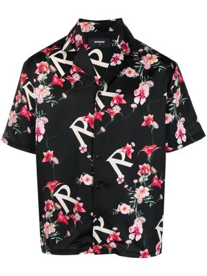 Represent floral-print short-sleeved shirt - Black