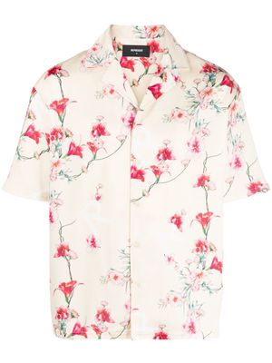Represent floral-print short-sleeved shirt - Neutrals