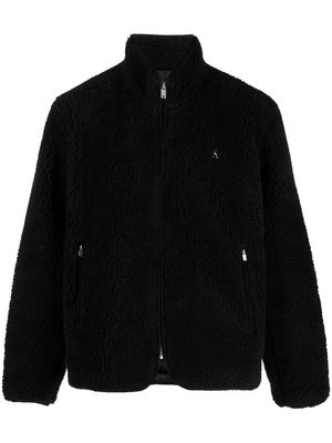 Represent fuzzy zip-up jacket - Black