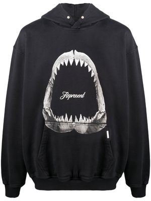 Represent graphic logo print hoodie - Black
