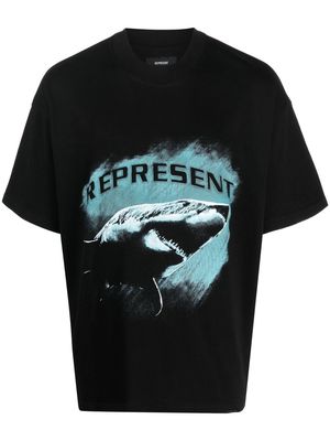Represent graphic-print oversize T-shirt - Black