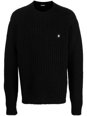 Represent logo-embroidered jumper - Black