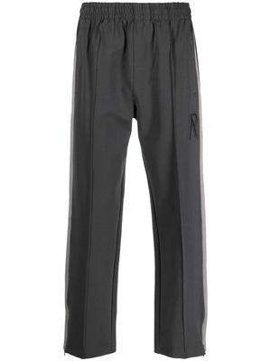 Represent logo-embroidered straight-leg trousers - Grey