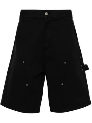 Represent logo-embroidered utility denim shorts - Black