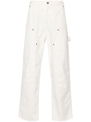 Represent logo-embroidered utility trousers - White