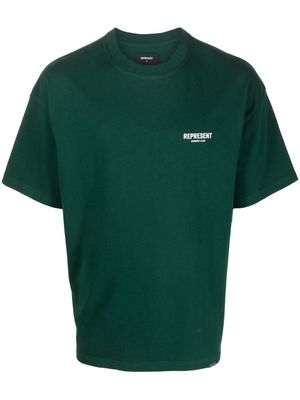 Represent logo-print cotton T-shirt - Green