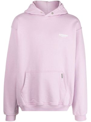 Represent logo-print long-sleeve hoodie - Purple