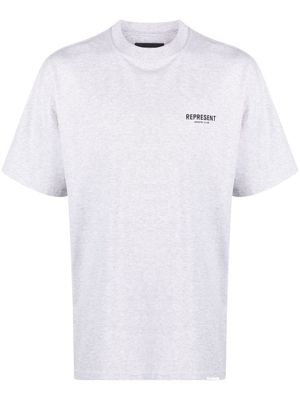 Represent logo-print melange-effect T-shirt - Grey