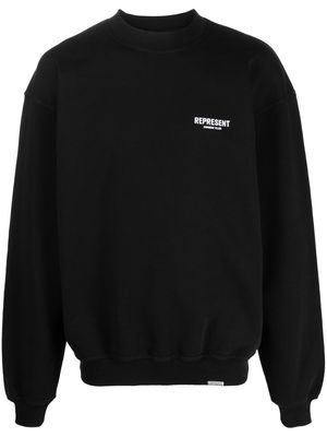 Represent logo-print oversize jumper - Black