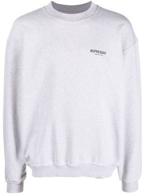 Represent logo-print oversize jumper - Grey