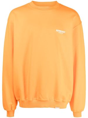 Represent logo-print oversize jumper - Orange