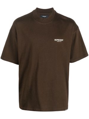 Represent logo-print oversize T-shirt - Brown