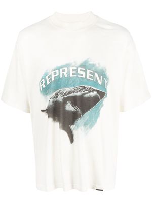 Represent logo-print short-sleeved T-shirt - White