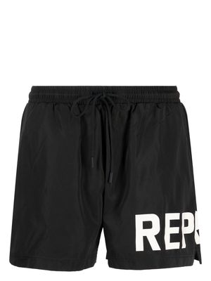 Represent logo-print swim shorts - Black