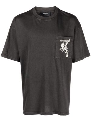 Represent Mascot logo-print cotton T-shirt - Grey