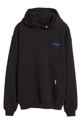 Represent Owners Club Cotton Graphic Hoodie in Black/Cobalt