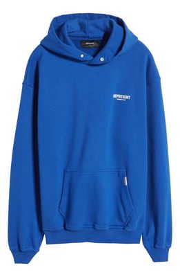 Represent Owners Club Cotton Graphic Hoodie in Cobalt
