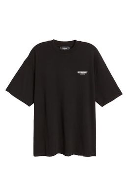 Represent Owners Club Cotton Graphic T-Shirt in Black/Cobalt