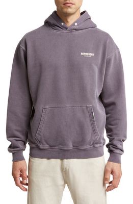Represent Owners' Club Cotton Logo Graphic Hoodie in Vintage Violet