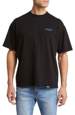 Represent Owners' Club Cotton Logo Graphic T-Shirt in Black/Cobalt
