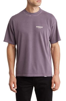 Represent Owners' Club Cotton Logo Graphic T-Shirt in Vintage Violet