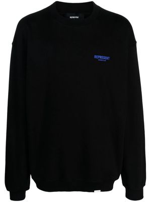 Represent Owners Club logo-print cotton sweater - 330 BLACK/COBALT