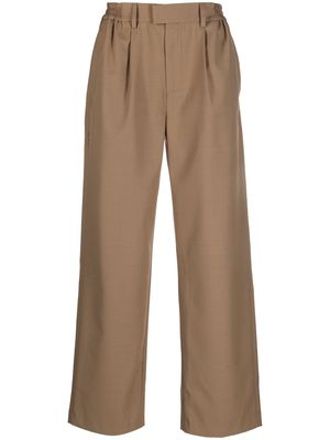 Represent pleat-detailing wide-leg trousers - Brown