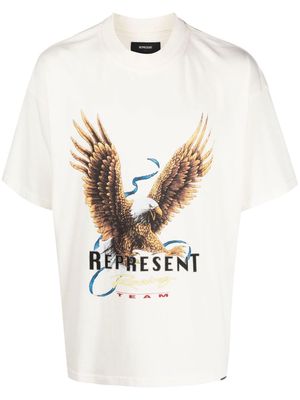 Represent Racing Team Eagle print T-shirt - Neutrals