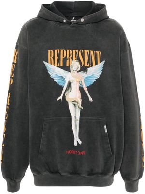 Represent Reborn graphic-print hoodie - Grey