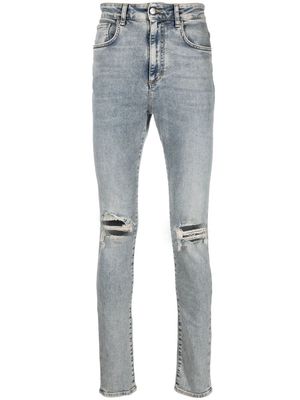 Represent ripped-detail slim-cut jeans - Blue