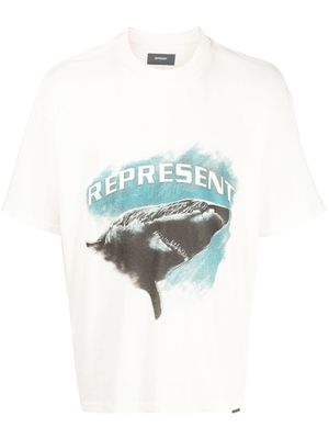 Represent Shark graphic-print T-shirt - Neutrals