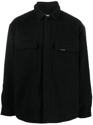 Represent virgin wool bushed long-sleeve shirt - Black