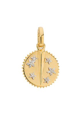 Resilience Blossoms 18K Yellow & White Gold & 0.02 TCW Diamond Baby Medallion