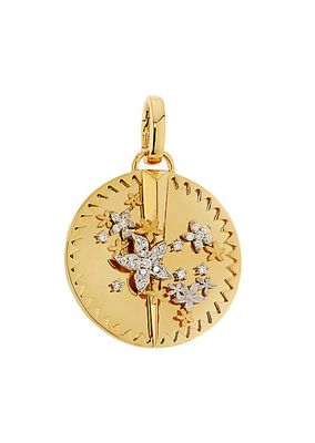 Resilience Blossoms 18K Yellow Gold & 0.13 TCW Diamond Large Medallion