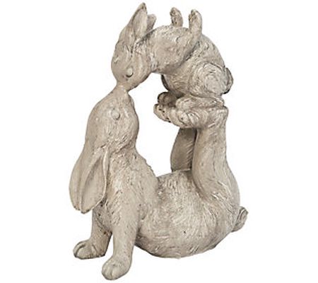 Resin Kissing Bunnies Figurine by Gerson Co.