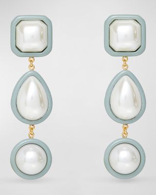Resin Pearl Linear Earrings