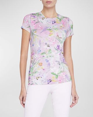 Ressi Short-Sleeve Botanical Butterfly Tee