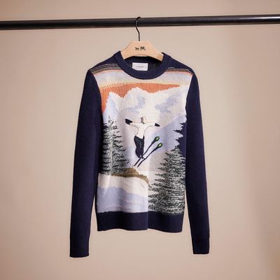 Restored Holiday Intarsia Sweater In Recycled Wool And Cashmere