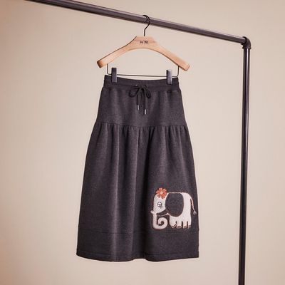 Restored Jersey Skirt With Coverstitch Detail