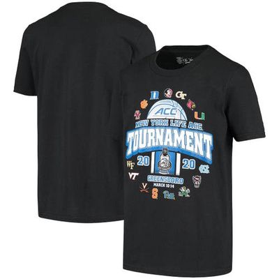 Retro Brand Youth Black 2020 ACC Men's Basketball Tournament Event Trophy T-Shirt
