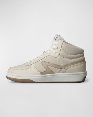 Retro Leather Mid-Top Court Sneakers