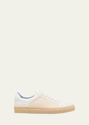 Retro Leather Weave Low-Top Sneakers