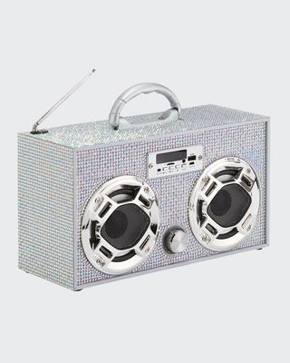 Retro Mini Bling Boombox w/ LED Dancing Speaker