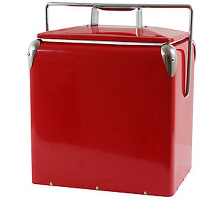 Retro Style Picnic Cooler Red