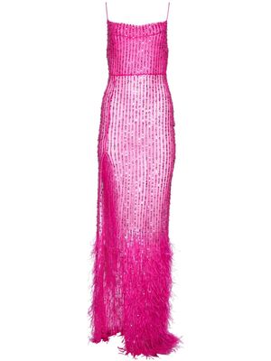 Retrofete Alessandra feather-detailing dress - Pink