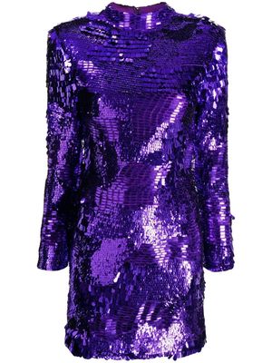 Retrofete April sequined long-sleeved minidress - Purple