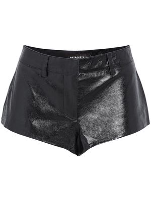 Retrofete Aven leather mini shorts - Black